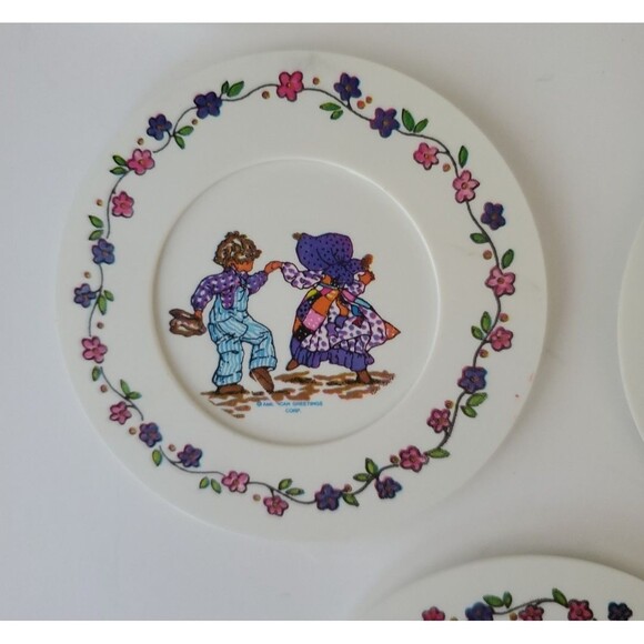 Chilton Holly Hobbie Vintage 70's Stackable Set of Play Dishes Plates Spoons - Picture 4 of 7